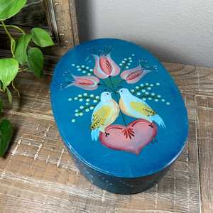 Tradebyd High Quality Customizable Rustic Wooden Box Hand Painted European Folk Art Design Decorative <b>Storage</b> <b>Chest</b> DIY Souvenir - Product Image 1