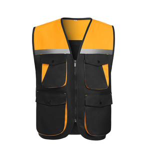 Veste de sécurité unisexe en coton personnalisée, haute visibilité, avec bande réfléchissante argentée non toxique, vêtements de travail, chemise de chantier avec poches - Product Image 2