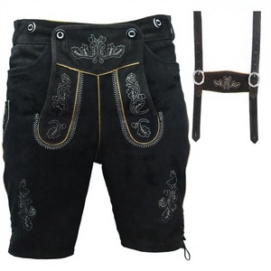 Authentique Mens Bavarois Lederhosen Short Traditionnel Allemand Tenue Classique Broderie Bretelles et Heritage Design - Product Image 1