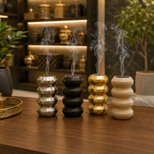 Brûleur à Bakhoor Moderne en Métal Personnalisé, Brûleur d'Encens Arabe, Mabkhara, Brûleur d'Oud, Porte-Encens au Charbon, Décoration Maison Ramadan Aïd, Cadeau - Product Image 1