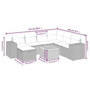 Grand ensemble de canapés de jardin modulaires en polyrotin noir, meubles d'extérieur modulaires élégants - Product Image 4