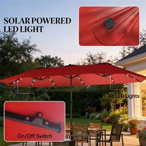 Ombrellone Solare da Terrazzo Rosso Vino per Giardino e Cortile Senza Base - Product Image 2