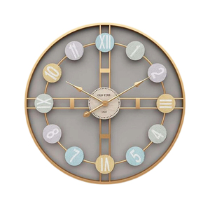 Horloges murales design en métal, meilleure décoration murale pour le salon, la maison et le bureau, horloge murale design avec combinaison métal et bois - Product Image 6