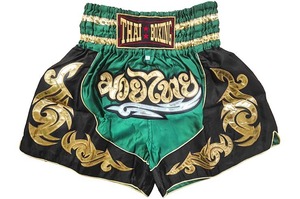 Pantalones Cortos de Boxeo Tailandés para Hombre, Satinados, Bordados con Patrón Dorado, Cintura Alta, Elásticos, Transpirables, Deportivos - Product Image 3