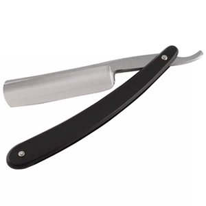 Professional Stainless Steel Barber Shaving <b>Razor</b> Wood & Steel Handle Black Powder Coated <b>Single</b> <b>Blade</b> Black Clip - Product Image 1