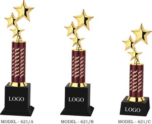 Exquisite Golden Star Metal <b>Trophy</b> By Pooja Piru For Corporate Success Sports Events And Academic Excellence Celebrations - Product Image 2