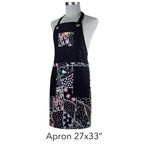 Delantales de Cocina Negros de Cuero Tejido con 3 Bolsillos Grandes, Delantales de Trabajo para Adultos, de Uso Diario, para Limpieza y Cocina, Impermeables y Lavables - Product Image 1