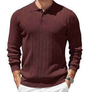 Pull-over décontracté léger à manches longues en maille unie 100 % polyester de haute qualité pour homme, fabriqué au Bangladesh - Product Image 1