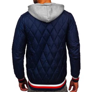 Abrigo de invierno para hombre, chaqueta acolchada informal impermeable, capucha desmontable, chaqueta cálida gruesa, Unisex de talla grande con estampado de cremallera - Product Image 2