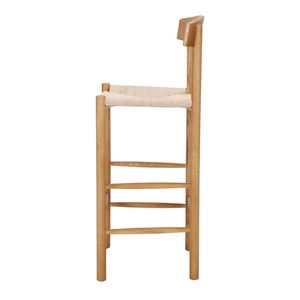 Chaise de bar minimaliste en teck massif, tabouret haut pour îlot de cuisine, mobilier moderne pour café et restaurant, vente en gros, exportation - Product Image 3