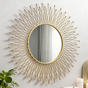 Wholesale Handmade Art Deco <b>Frameless</b> Stainless Steel Wall-Mounted Mirror for Home Office Entryway-Luxury Eco-Friendly Durable - Product Image 4