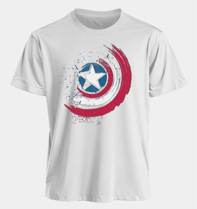 Premium Mens Graphic Print T Shirt Casual Short Sleeve Cotton Tee Featuring Bold <b>Star</b> Shield Inspired <b>Design</b> Modern Streetwear - Product Image 1