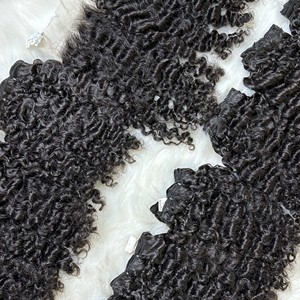 Nouvelle Texture 100% cheveux humains pleine cuticule alignée cheveux crus noir birman bouclés génie trame Machine faisceaux de Qhair - Product Image 6