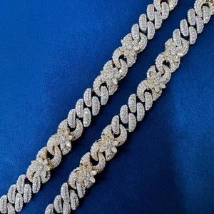 Artine Lab Diamond Luxury Double Layer Tennis Chain White Gold Finish Moissanite IGI Certified Hip Hop <b>Statement</b> <b>Necklace</b> Unisex - Product Image 3