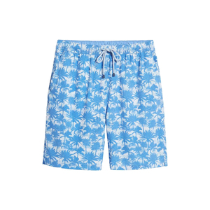 Short de bain pour homme à imprimé palmiers bleus, séchage rapide, avec cordon de serrage, décontracté - Product Image 3