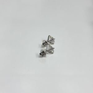 Pendientes de Diamantes Redondos Brillantes en Oro Blanco, Joyería Clásica Solitaria Brillante para Mujer, Elegante para Uso Diario - Product Image 3