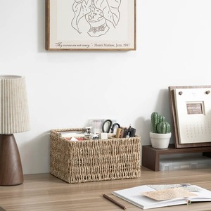 Hand-Woven Seagrass Cutlery Holder with Handle Handmade <b>Storage</b> <b>Basket</b> Wholesale eco-friendly Made in Vietnam - Product Image 5