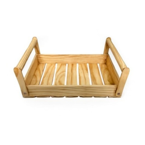 Multi-Purpose Handmade Pine Wood <b>Rectangular</b> <b>Basket</b> Comfortable Handles for <b>Storage</b> Carrying Gift Presentation Home Organization - Product Image 3