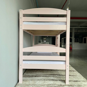 Lit superposé rose minimaliste personnalisable, meubles de chambre à coucher en bois sur mesure pour enfants - Product Image 5