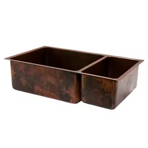 Évier de cuisine en cuivre de haute qualité, fabriqué à la main avec un design moderne, bassin décoratif attrayant à prix raisonnable - Product Image 1