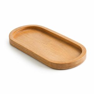 Plateau de service de mariage de luxe en bois d'acacia rustique, fait main, peint à la main, forme ovale - Product Image 1