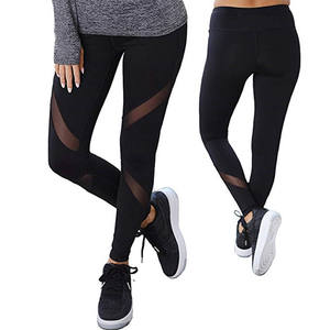 High Waist Yoga Pants Mesh Patchwork Leggings Custom Logo Gym Fitness <b>Tights</b> Squat Proof Running Workout Leggings for Women - Product Image 1