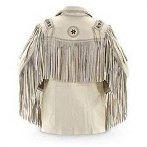 Chaqueta de Cuero de Gamuza Estilo Vaquero Occidental para Hombre, con Flecos y Cuentas, Bordada a Mano, Vintage - Product Image 2