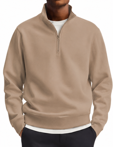 Nouveau sweat-shirt décontracté à capuche et quart de zip en tissu tissé pour homme, collection hiver 2026, offre spéciale - Product Image 4