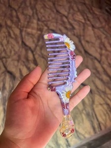 Peigne en résine professionnel pour barbier, coiffure de salon, écologique, décoration DIY, haute qualité, forme personnalisée ILAHI, art populaire fait main - Product Image 5