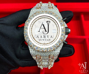 <b>Automatic</b> Mechanical <b>Chronograph</b> Analog Sapphire Crystal Diamond Bezel Stainless Steel Gold Tone 20mm Luxury Watch for Party - Product Image 1