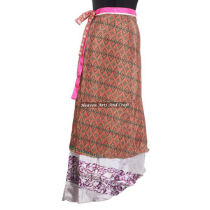 Handmade Vintage Silk Magic Reversible Sarong Pareo <b>Wrap</b> <b>Skirt</b> Tube Dress Saree <b>Wrap</b> <b>Skirt</b> Wholesale Long & Silk <b>Wrap</b> Around - Product Image 2
