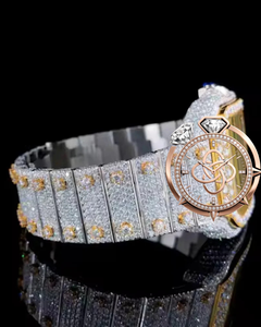 Reloj de Lujo con Diamantes Moissanite VVS para Hombre, Reloj de Pulsera de Acero Inoxidable Completamente Cubierto de Diamantes - Product Image 2
