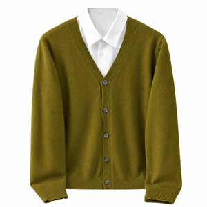 <b>Men's</b> and Women's Knitted <b>Cardigan</b> V Neck Clothing Manufacturer Striped Breathable Wool Sweater 2026 New Custom Design High - Product Image 2