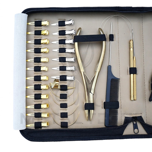 Kit d'outils d'application d'extensions capillaires plaqué or à prix de gros : pinces multifonctions, pinces de sectionnement, peigne à queue - Product Image 5