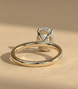 แหวนเพชรทรงรีเจียระไนแบบบริลเลียนท์ที่ดีที่สุด 1.5 กะรัต ทองคำแท้ 14K ได้รับการรับรองจาก IGI แหวนหมั้นสุดหรู แหวนเพชรที่ได้รับการรับรอง - Product Image 4