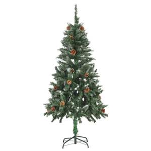 Sapin de Noël en PVC et fer vert et blanc de 59,1 pouces, élément décoratif festif pour les fêtes - Product Image 2