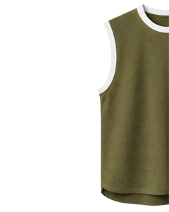 Camiseta sin Mangas Verde Oliva para Hombre, Chaleco Deportivo Informal, Transpirable, de Algodón, Camiseta de Verano, Ajuste Holgado, Ropa Deportiva, Camiseta de Entrenamiento - Product Image 3