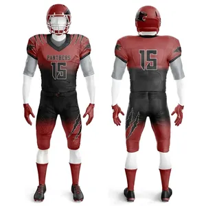 ชุดยูนิฟอร์มอเมริกันฟุตบอลคุณภาพสูง เสื้อและกางเกงแบบสั่งทำพิเศษ ระบายอากาศได้ดี ซับเหงื่อ เหมาะสำหรับการฝึกซ้อมและกีฬาเป็นทีม - Product Image 4