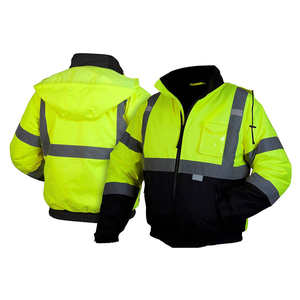 Chaqueta de Seguridad Reflectante Personalizable de Poliéster, Manga Larga, Resistente al Viento, Multicolor, Alta Visibilidad, Transpirable, para Trabajo en Invierno - Product Image 3