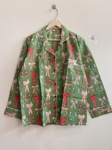 Hermoso Conjunto de Pijama de Algodón Estampado, Camisa y Pantalón Cómodos para Dormir - Product Image 5