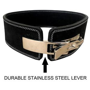 Custom Logo Cowhide Durable Leather <b>Gym</b> <b>Belt</b> <b>for</b> <b>Men</b> Fitness Back Support Squat Waist Training Lever Lock <b>Belt</b> <b>For</b> Weightlifting - Product Image 3