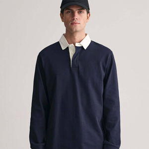 Chemises polo respirantes grandes tailles, tissu en coton de bonne qualité, col boutonné, chemises polo à manches longues pour hommes - Product Image 2