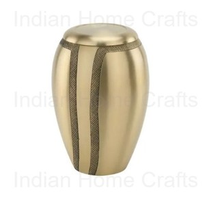 Gold Metal European Style Cremation Urn Round <b>Keepsake</b> Handmade <b>Memorial</b> Ashes Vase Custom Printing Pet Monument - Product Image 2