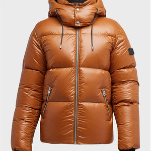 Men Streetwear Hooded Shiny Puffer <b>Jacket</b> Winter Fashion Casual Thick Windproof Zipper Closure Outdoor Wear Padded Puffer <b>Jacket</b> - Product Image 1