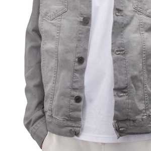 Veste en jean vintage personnalisée pour homme, couleur unie, style décontracté basique, style cowboy, hiver-printemps, respirante, coupe courte, avec logo sur le devant - Product Image 5