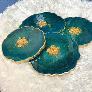 Classic Eco-Friendly Resin Enamel <b>Coasters</b> Customized Design Royal Accessories Personal Office Desk Custom Diameter - Product Image 1