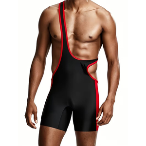 Venta al por mayor de camisetas de entrenamiento de lucha libre para hombres, color negro sólido, transpirables, para adultos. - Product Image 5