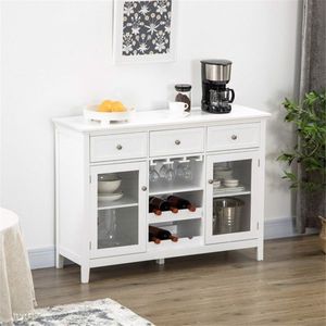 Mobiletto Credenza da Cucina in Legno e Alluminio Eco-Friendly per Soggiorno, Sala da Pranzo, Ingresso - Mobile Bar Caffè Ricco di Funzionalità - Product Image 5