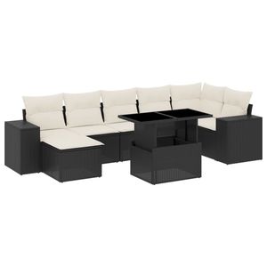 Conjunto de Sofás Modulares Grandes de Ratán PE Negro para Jardín, Muebles Modulares Elegantes para Exteriores - Product Image 2