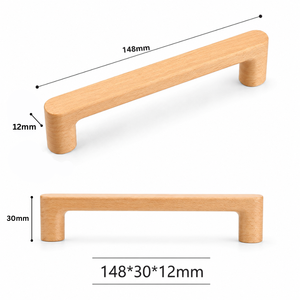 Tiradores Modernos de Madera Maciza de Haya para Gabinetes, Tiradores de Madera para Cajones de Cocina, Armarios y Puertas - Product Image 2